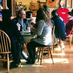 Customers enjoying a meal and a cup of coffee at The Washington General Store in Washington, ME